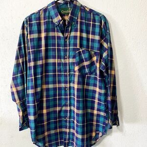Vintage Men's Crossbow‎ Plaid Western Button Down Shirt Size Medium